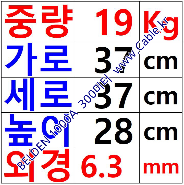 벨덴케이블 1000A BELDEN (Black 300m)
