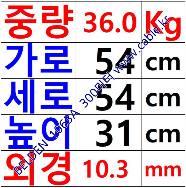 300m(롤) 벨덴1063A (미터당 ₩11,710) 벨덴케이블 1063A BELDEN 1063A 2Pair 18AWG Paired 블랙