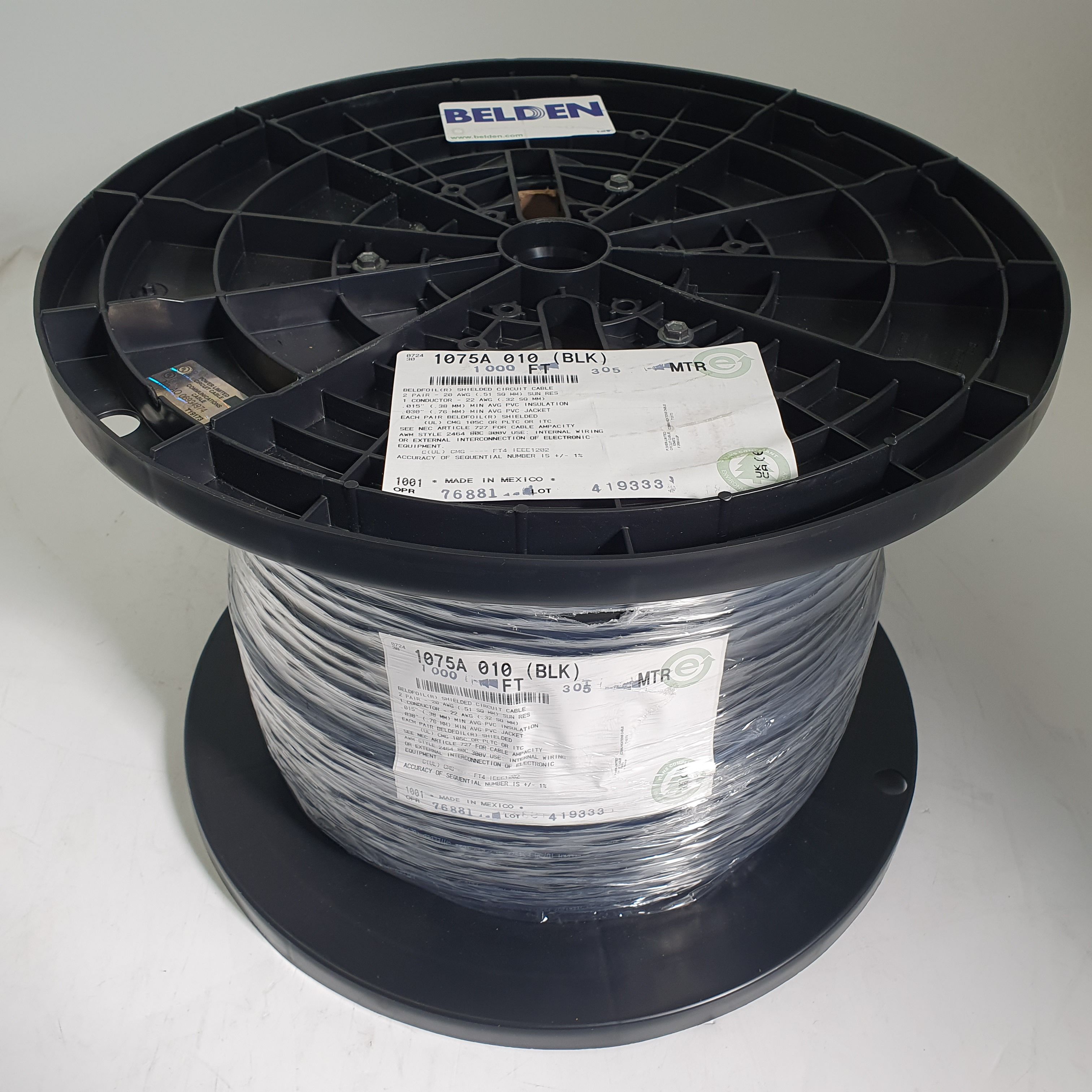 300m(롤) 벨덴1075A (미터당 ₩0) 벨덴케이블 1075A BELDEN 1075A 2Pair 20AWG Paired