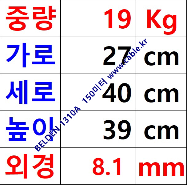 150m 벨덴 1310A 미터당 ₩14,740 벨덴케이블 1310A BELDEN 4C 14AWG