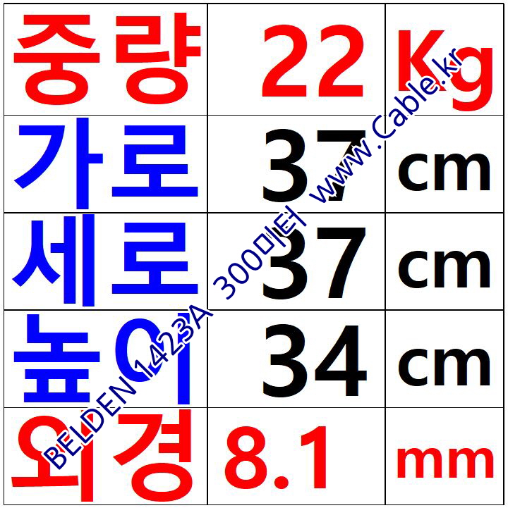 300m(롤) 벨덴1423A (미터당 ₩6,210) 벨덴케이블 1423A BELDEN 1423A 6Pr 24AWG RS422