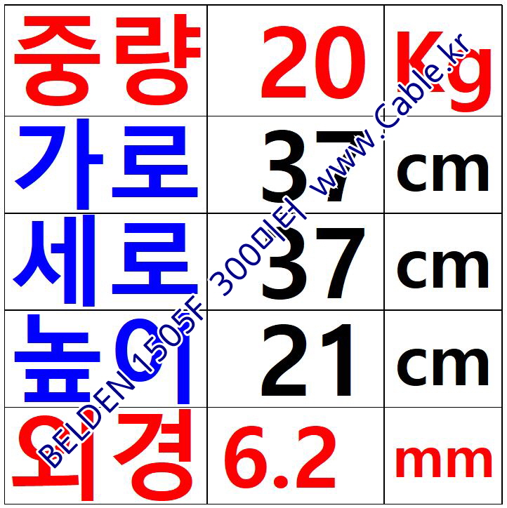 300m 벨덴1505F (미터당 ₩4,760) 벨덴케이블 1505F BELDEN 1505F 1Coax 22AWG RG59 75옴 동축케이블 블랙