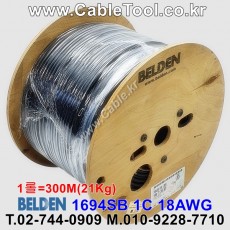 300m(롤) 벨덴1694SB (미터당 ₩8,550) 벨덴케이블 1694SB BELDEN 1694SB 1Coax 18AWG RG6 75옴 동축케이블