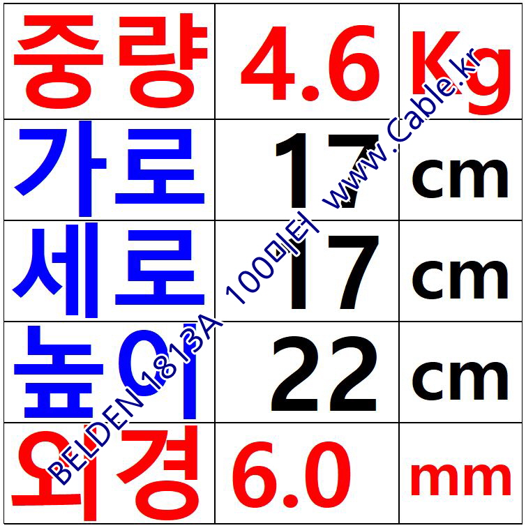 100m 벨덴 1813A 미터당 ₩2,970 벨덴케이블 1813A BELDEN 마이크, 악기 1Pair 24AWG