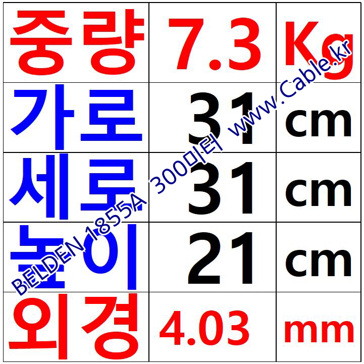 300m 벨덴 1855A 미터당 ₩1,720 벨덴케이블 1855A BELDEN 1Coax 23AWG 그린
