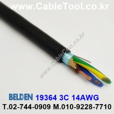 10m 벨덴19364 미터당 ₩13,000 벨덴케이블 19364 BELDEN 19364 3C 14AWG 파워 Portable Cordage Multi Conductor