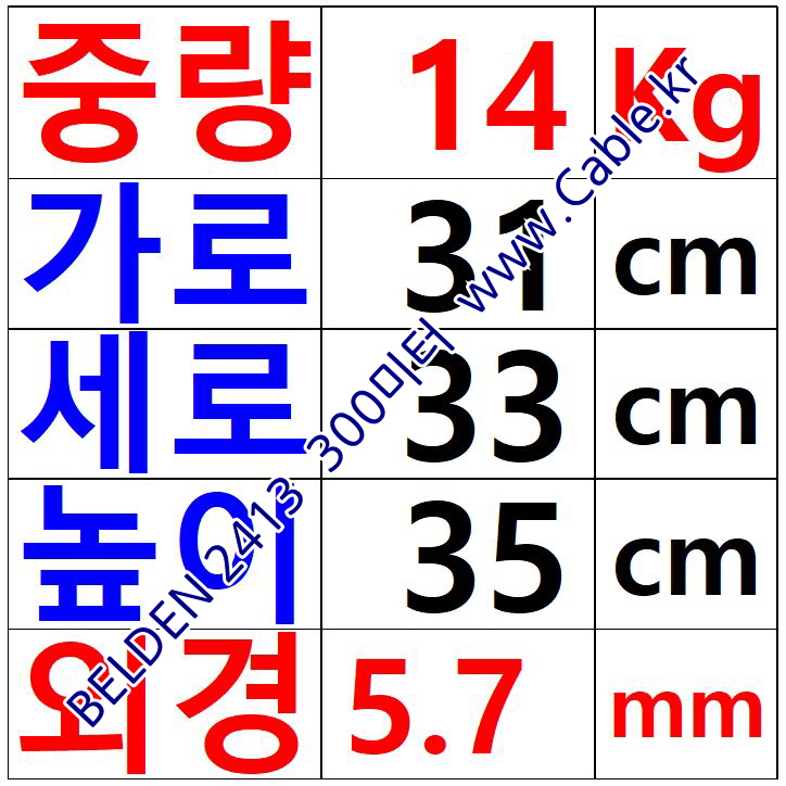 BELDEN 2413 008(Gray) Cat 6+(550MHz), U/UTP 벨덴 1롤 300M