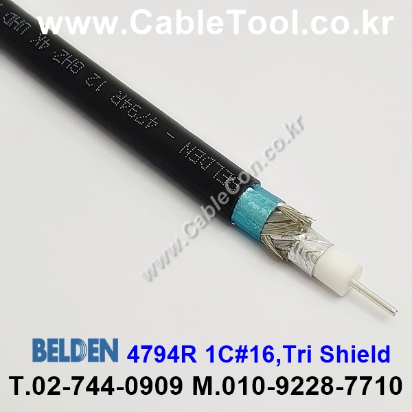300m(롤) 벨덴4794R (미터당 ₩18,010) 벨덴케이블 4794R BELDEN 4794R 1Coax 16AWG RG Cable 동축케이블 블랙