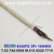 300m(롤) 벨덴6342FE (미터당 ₩4,580) 벨덴케이블 6342FE BELDEN 6342FE 3Pr 18AWG Plenum 자켓 CMP