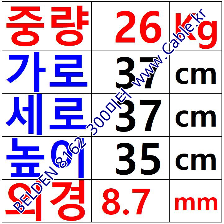 BELDEN 8162 060(Chrome) 2Pair 24AWG 벨덴 300M