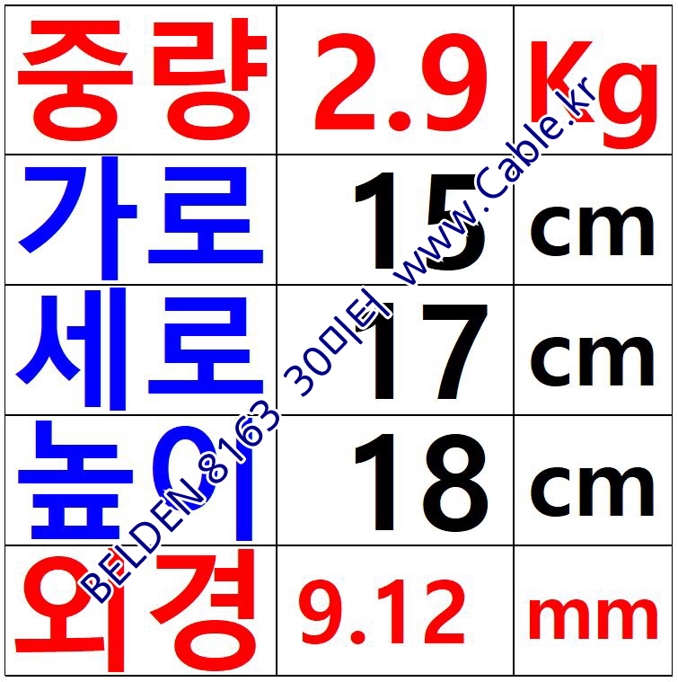 BELDEN 8163 (30미터) 벨덴케이블