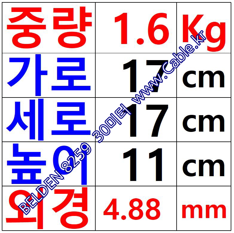 벨덴케이블 8259 BELDEN (Black 30m)