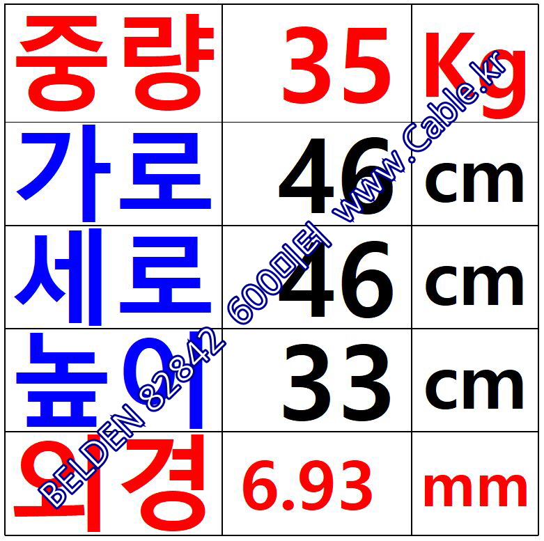 벨덴케이블 82842(Y64348) BELDEN DMX512 (Natural 600m)