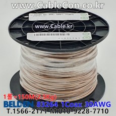 150m(롤) 벨덴83264 미터당 ₩13,000 벨덴케이블 83264 BELDEN 83264 1C 30AWG RG CABLE 동축케이블