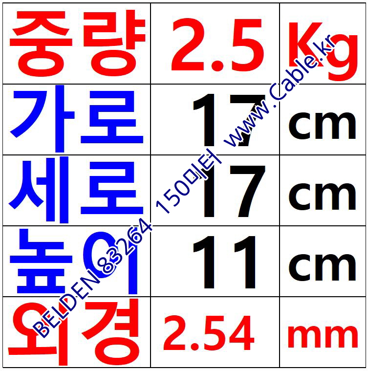 벨덴케이블 83264 BELDEN (Brown 150m)