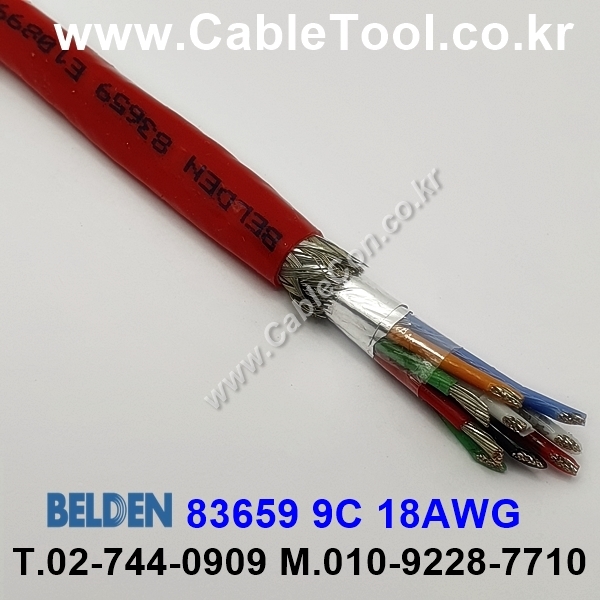 30m(롤) 벨덴83659 (미터당 ₩39,660) 벨덴케이블 83659 BELDEN 83659 9C 18AWG Plenum 자켓 CMP (레드)