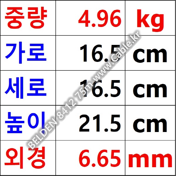 75m(롤) 벨덴8412 미터당 ₩8,330 벨덴케이블 8412 BELDEN 8412 2C 20AWG 마이크, 악기