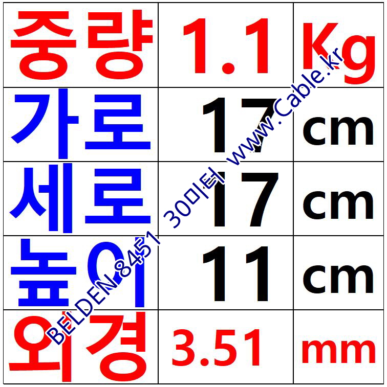 벨덴케이블 8451 BELDEN 라인 레벨 (Black 30m)
