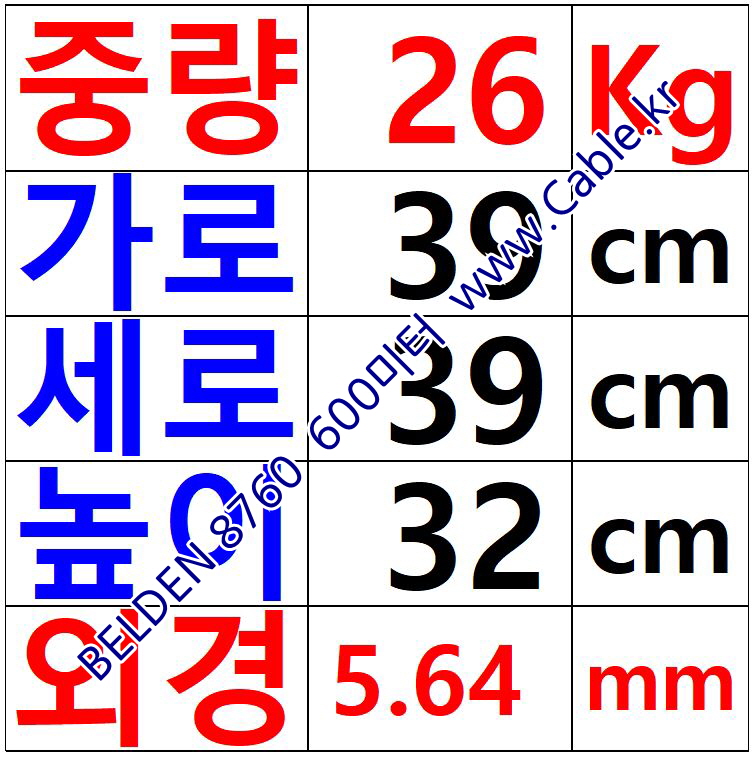 BELDEN 8760 060(Chrome) 1Pair 18AWG 벨덴 600M