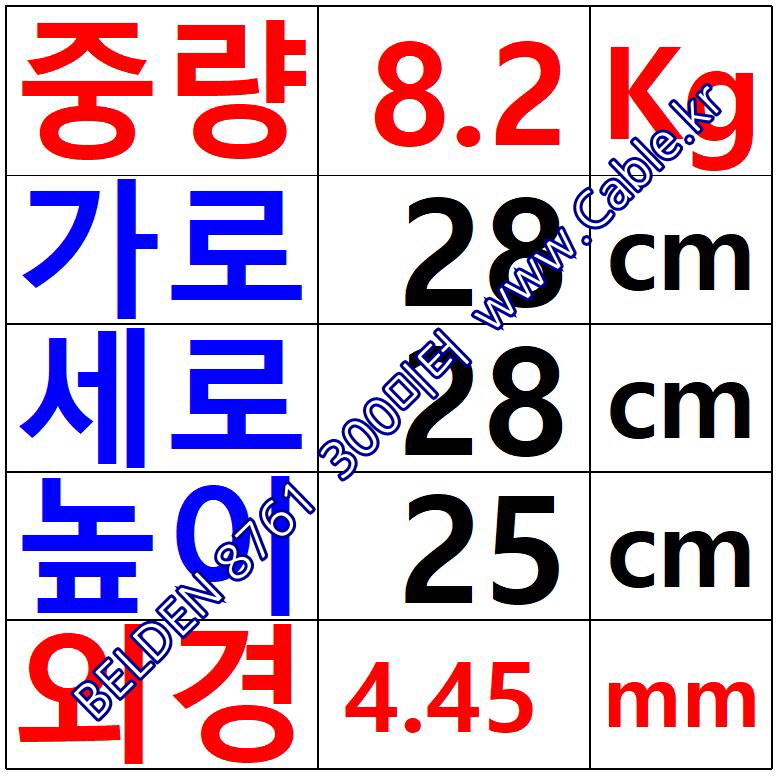 300m(롤) 벨덴8761 미터당 ₩1,730 벨덴케이블 8761 BELDEN 8761 1Pr 22AWG Paired