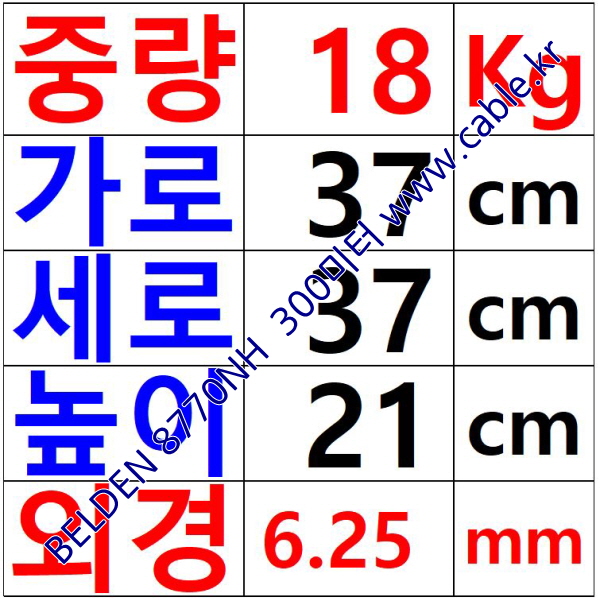 BELDEN 8770NH 060(Chrome) 3C 18AWG 벨덴 300미터