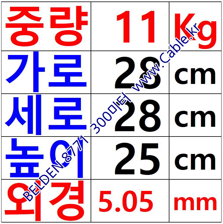 300m(롤) 벨덴8771  (미터당 ₩2,380) 벨덴케이블 8771  BELDEN 8771  3C 22AWG Multi Conductor (크롬)