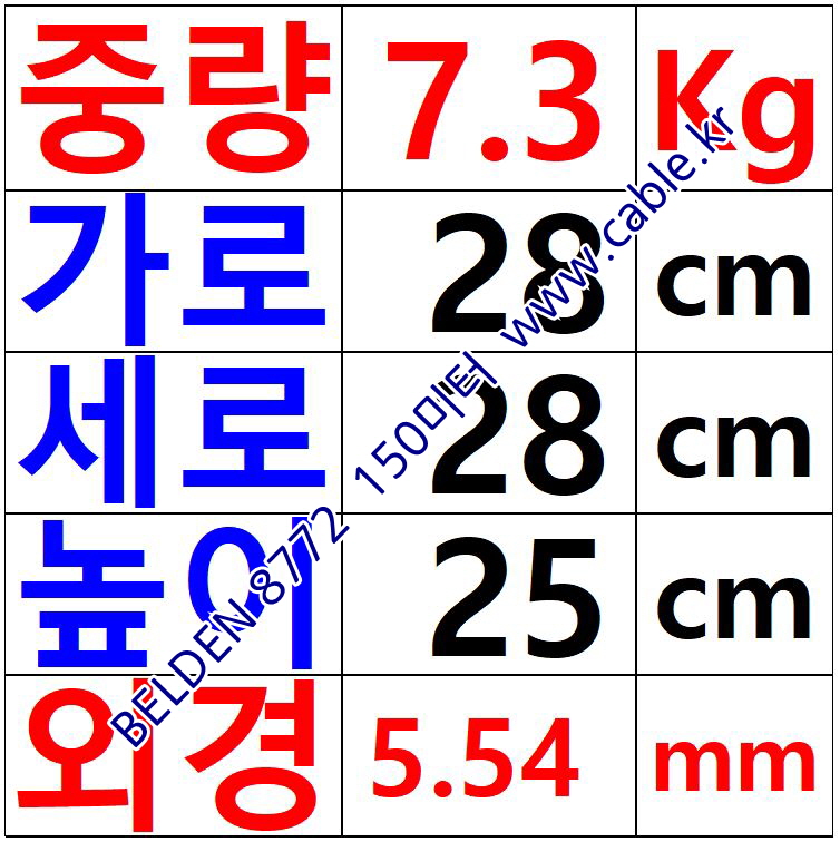 BELDEN 8772 060(Chrome) 3C 20AWG 벨덴 150M