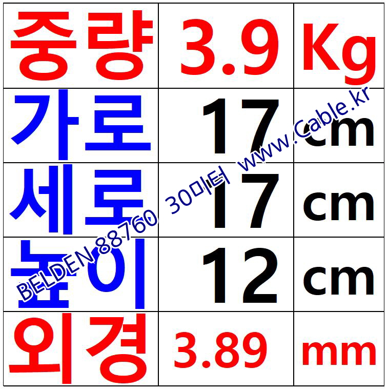 벨덴케이블 88760 BELDEN 라인 레벨 (Red 30m)