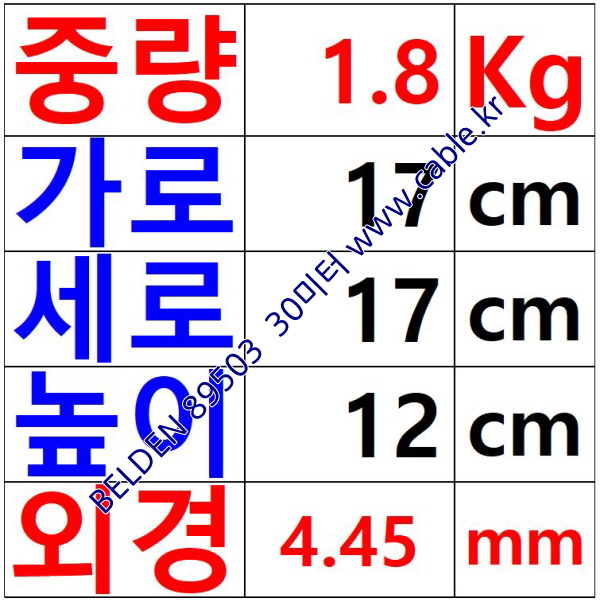 BELDEN 89503 (30미터) 벨덴케이블