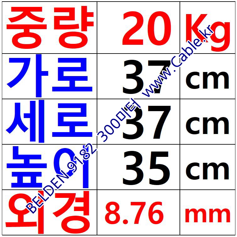 벨덴케이블 9182 BELDEN (Black 300m)