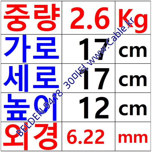 BELDEN 9418 (30미터) 벨덴