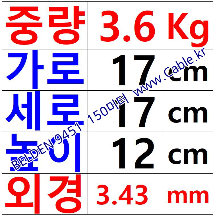 벨덴케이블 9451 BELDEN 라인 레벨 (Black 150m)