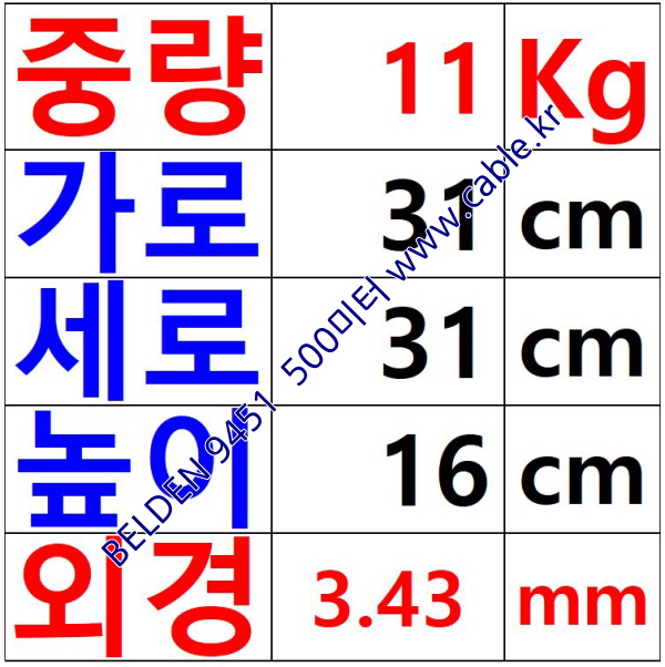 벨덴케이블 9451 BELDEN 라인 레벨 (500m)