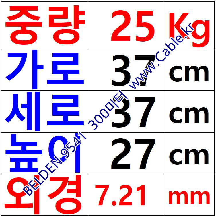 300m 벨덴9541 미터당 ₩14,510 벨덴케이블 9541 BELDEN 9541 15C 24AWG