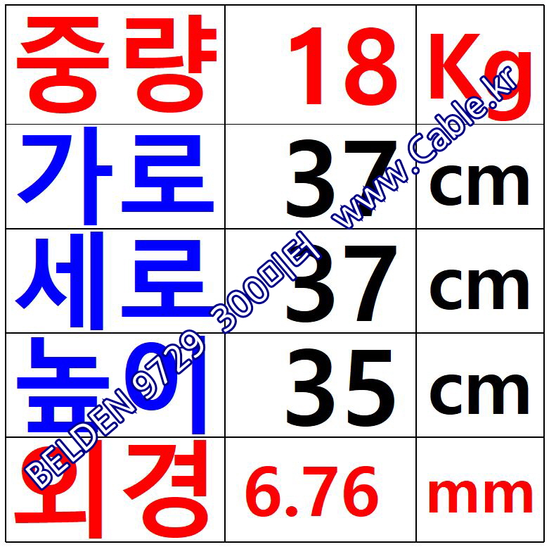 300m(롤) 벨덴9729 미터당 ₩3,560 벨덴케이블 9729 BELDEN 9729 2Pr 24AWG RS-422 오디오멀티