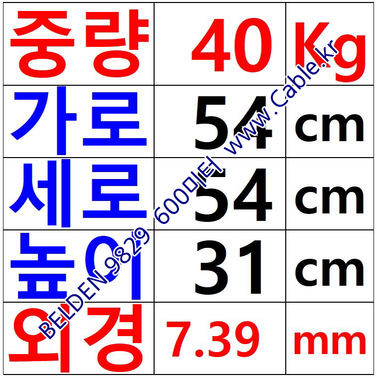 벨덴케이블 9829 BELDEN (Chrome 600m)