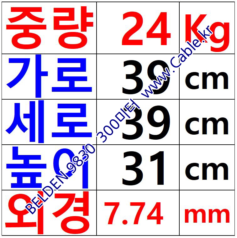 BELDEN 9830 060(Chrome) 3Pair 24AWG 벨덴 300M