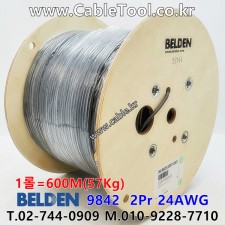 600m(롤) 벨덴9842 미터당 ₩3,990 벨덴케이블 9842 BELDEN 9842 2Pr 24AWG RS-485
