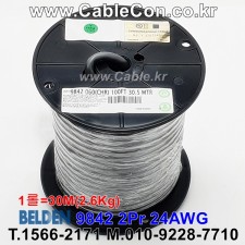 30m(롤) 벨덴9842 미터당 ₩4,240 벨덴케이블 9842 BELDEN 9842 2Pr 24AWG RS-485