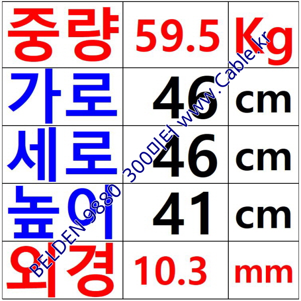 BELDEN 9880 004(Yellow) 1Coax 12AWG 벨덴 300M