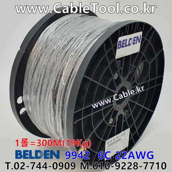300m(롤) 벨덴9942 미터당 ₩11,680 벨덴케이블 9942 BELDEN 9942 6C 22AWG
