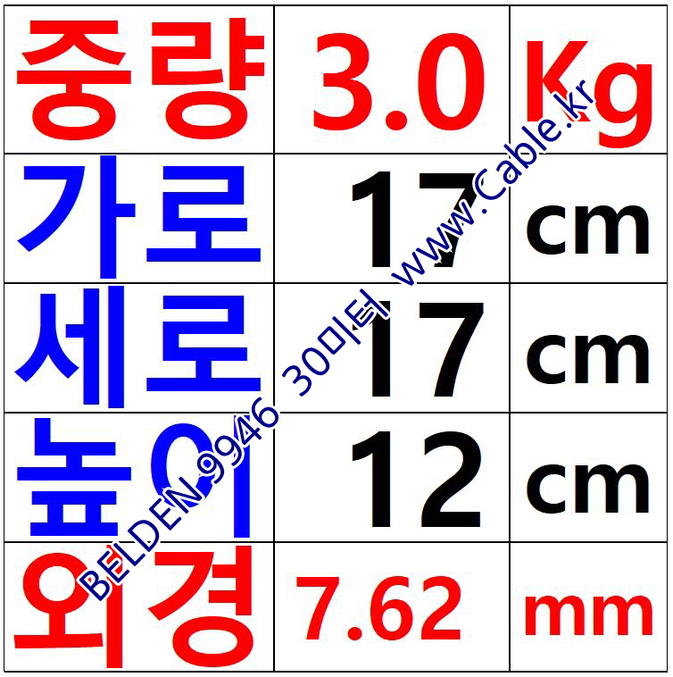 BELDEN 9946 060(Chrome) 10C 22AWG 벨덴 30미터