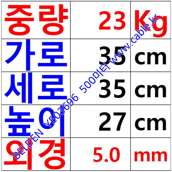 벨덴케이블 YE03696 BELDEN (Gray 500m)
