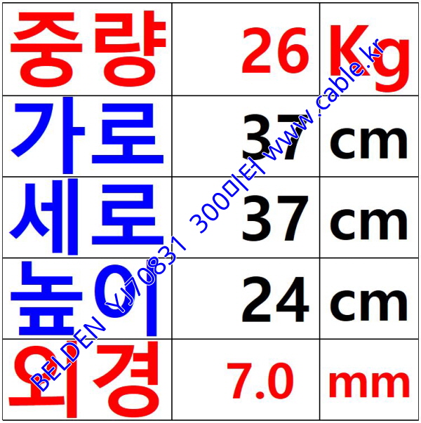 벨덴케이블 YJ70831 BELDEN (Blue 300m)