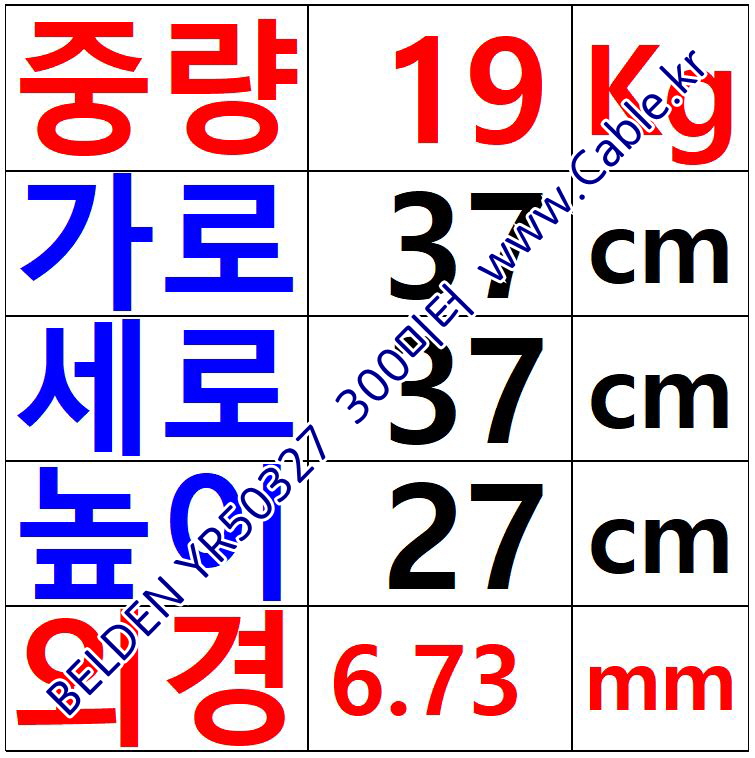 300m(롤) 벨덴YR50327 (미터당 ₩10,000) 벨덴케이블 YR50327 BELDEN YR50327 3Pr 24AWG Paired