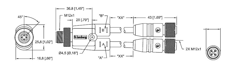 Lumberg ASB 2-RKT 4-3-637/0.3M