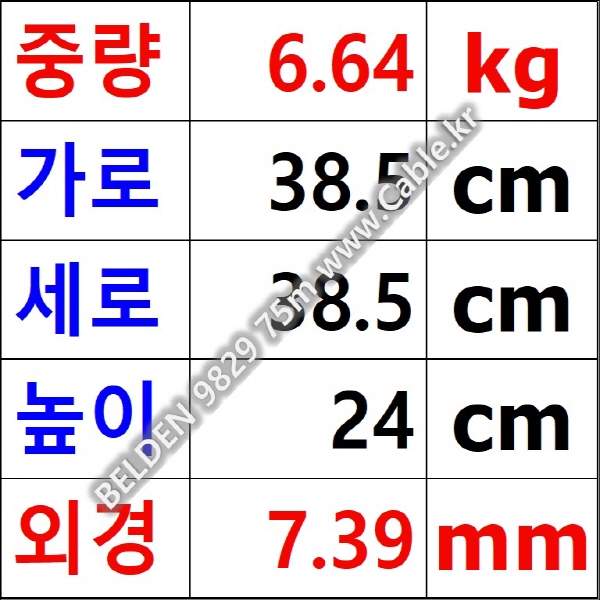 벨덴케이블 9829 BELDEN (Chrome 75m)