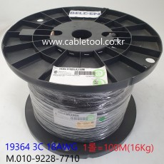 100m(롤) 벨덴19364 미터당 ₩12,600 벨덴케이블 19364 BELDEN 19364 3C 14AWG 파워 Portable Cordage Multi Conductor