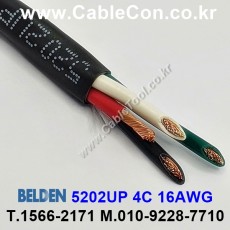 150m(롤) 벨덴5202UP (미터당 ₩6,980) 벨덴케이블 5202UP BELDEN 5202UP 4C 16AWG Multi Conductor 블랙
