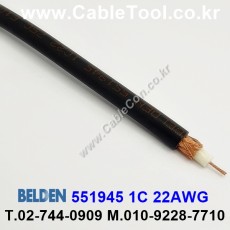 300m(롤) 벨덴551945 (미터당 ₩3,510) 벨덴케이블 551945 BELDEN 551945 1Coax 22AWG Security & Alarm (블랙)